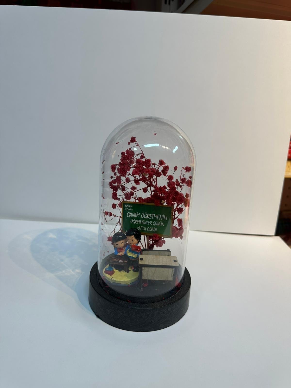 Ahşap öğretmenler günü hediyelik çiçek